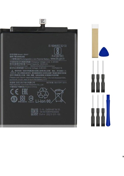Xiaomi Mi 9 Lite BM4F Batarya Pil Tamir Seti ve Pil Bandı