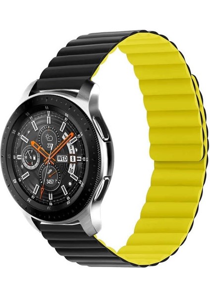 Galaxy Ile Uyumlu Watch Active 2 40MM Krd-52 Kordon Siyah-Sarı