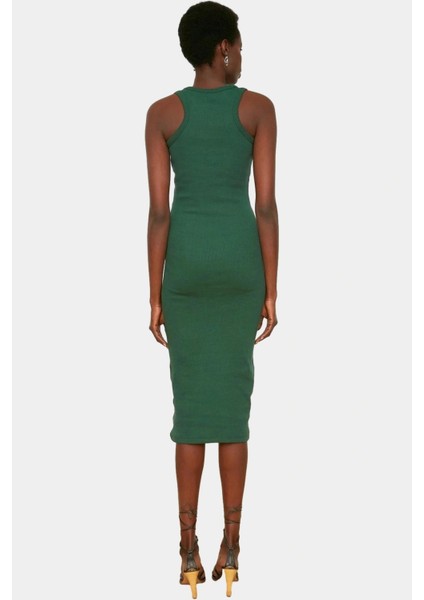 Yazlık Kolsuz Bodycon Örme Midi Elbise 98% Pamuk Rahat Kalıp Şık Görünüm Seçkin Malzeme fiyatları