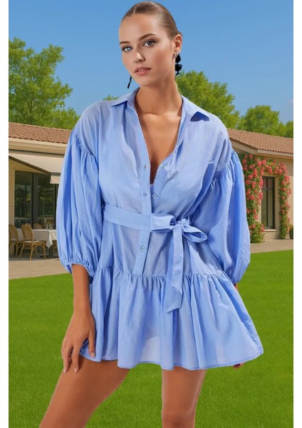 Yazlık Plaj Elbisesi Pamuklu Mini Elbise Vual Dokuma Özel Tasarım Özel Tasarım Kaliteli Işçilik