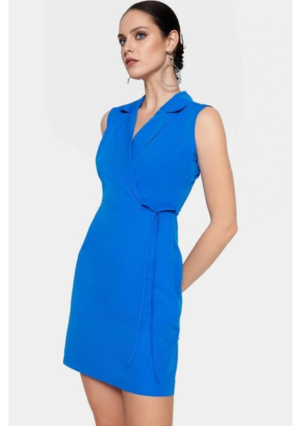A Kesimli Mini Elbise Nefes Alan Polyester Pamuk Karışımı Kruvaze Profesyonel Görünüm modelleri