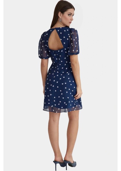 A Line Şifon Elbise Çiçek Desenli Yazlık Mini Yüksek Kalite Özel Tasarım Rahat ve Şık