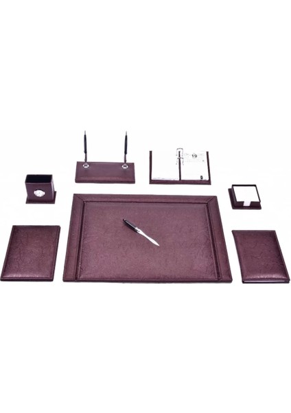 248 Kahverengi Lüks Çerçeveli Sümen Takımı (Optik - 9 Parça)