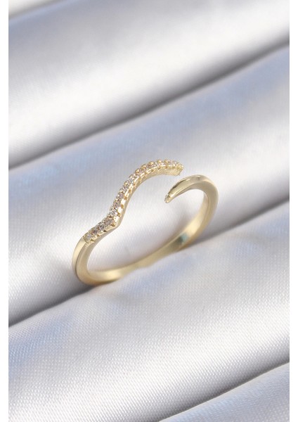 Bfs Pirinç Gold Renk Zirkon Taşlı Kadın Yüzük