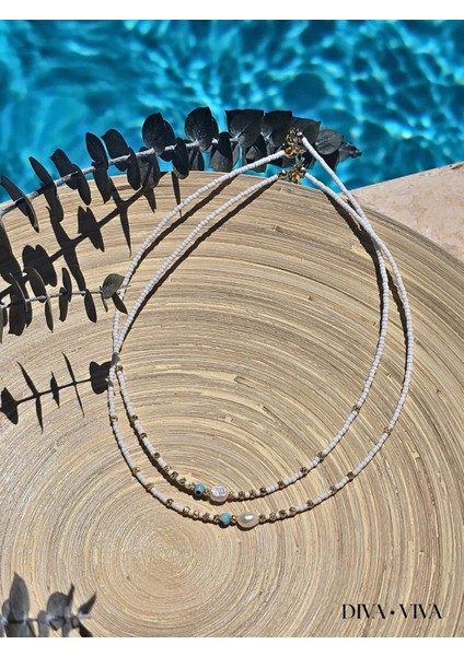 - Nomad Grace Afgan Boncuk Inci Detaylı Kadın Kolye