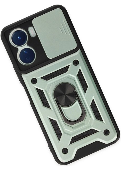 Vivo Y16 Kılıf Pars Lens Yüzüklü Silikon - Yeşil - PHN1284-9130 modelleri