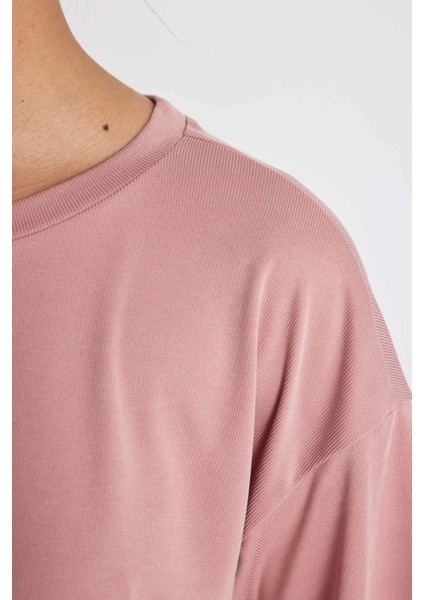 Fit Crop Bisiklet Yaka Sporcu Modal Kısa Kollu Tişört D2978AX24HS