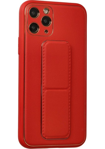 iPhone 11 Pro Kılıf Coco Deri Standlı Kapak - Kırmızı - PHN2005-4893 fiyatları