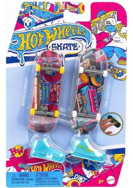 Bfs HXL17 Hot Wheels Skate Retro Temalı Ikili Parmak Kaykay ve Ayakkabı Paketi