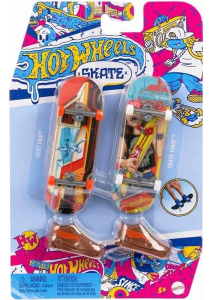 Bfs HXL17 Hot Wheels Skate Retro Temalı Ikili Parmak Kaykay ve Ayakkabı Paketi