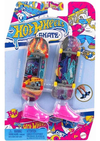 Bfs HXL17 Hot Wheels Skate Retro Temalı Ikili Parmak Kaykay ve Ayakkabı Paketi