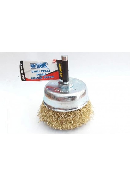 Hawk HA10147 Pimli Sarı Tel Çanak Fırça 65 mm