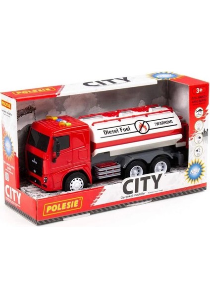 Bfs 96296 Cıty Sürtmeli V2 Tanker Işıklı ve Sesli Kırmızı Kabin Kutuda - Polesie