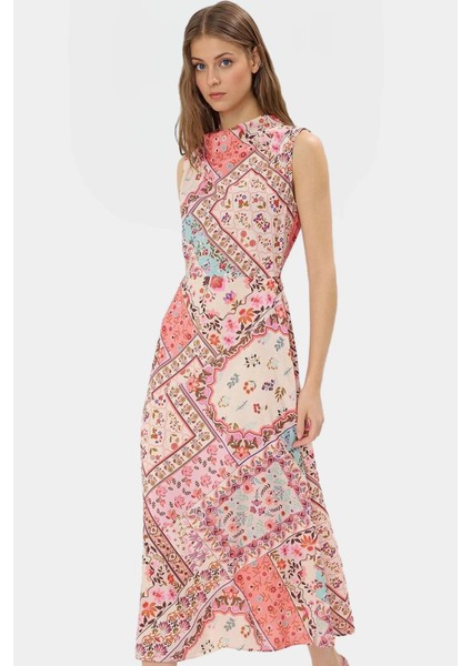 A Line Polyester Midi Elbise Degaje Yaka Krep Dokuma Astarlı Premium Kalite Modern Stil modelleri