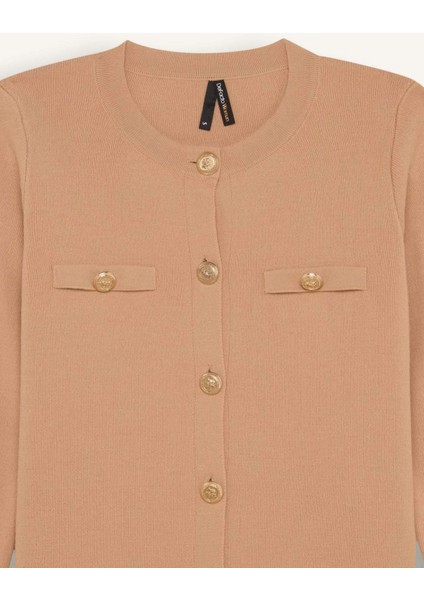 Regular Fit Bisiklet Yaka Basic Düz Düğmeli Triko Hırka C1500AX24WN