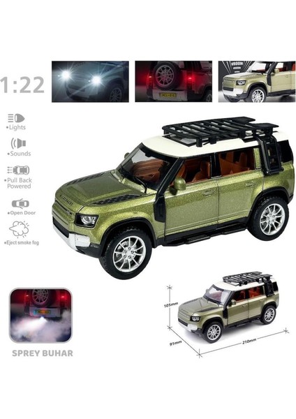 Bfs HCL-510A Çek Bırak 1:22 Sesli ve Işıklı Buharlı Df Metal Jeep modelleri