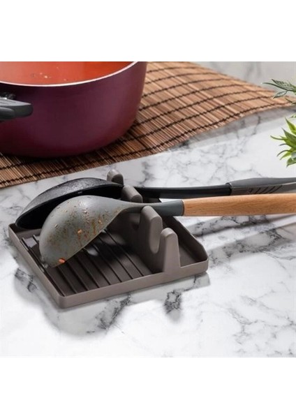 Bfs Tencere Kapak Tutuculu Kaşıklıklı Tencere Kapak Standı Pratik Kaşık Kepçe Altlık Düzenleyici