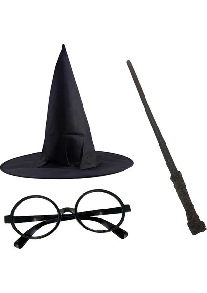 Bfs Nessiworld Harry Potter Siyah Şapkası Harry Potter Gözlüğü Harry Potter Asası 3 Lü Set