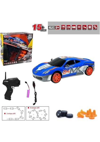Bfs HB-SC24A07-09-10-11 Kumandalı Full Fonksiyon 2.4g Şarjlı 1:24 Drift Araba -Vardem