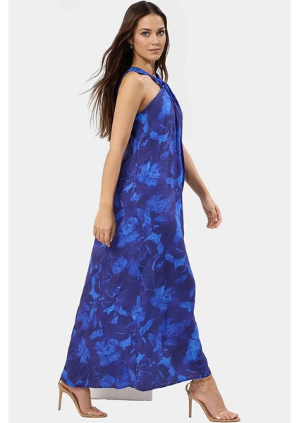 Yazlık Desenli Viskoz Maxi Elbise Rahat ve Şık Modern Stil
