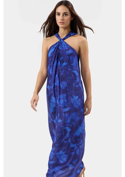 Yazlık Desenli Viskoz Maxi Elbise Rahat ve Şık Modern Stil modelleri