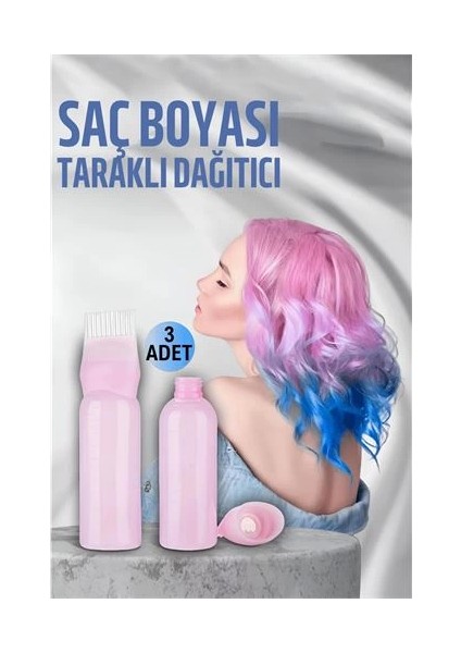Saç Boyası Eşit Dağıtım Taraklı Şişe Doldurulabilir Aplikatör 3 Adet