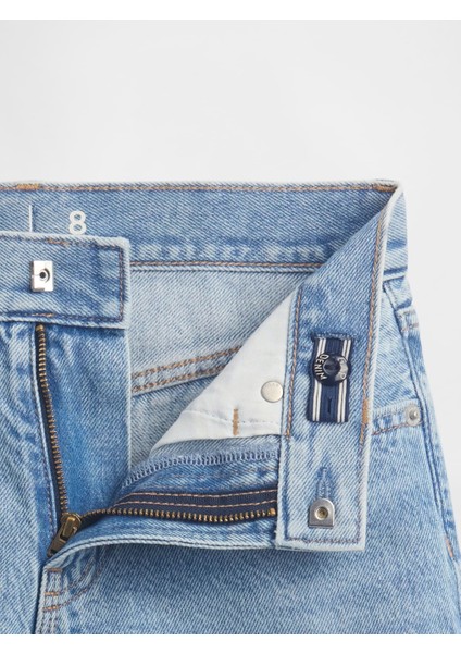 Kız Çocuk Mavi Mid Rise Longline Denim Şort modelleri