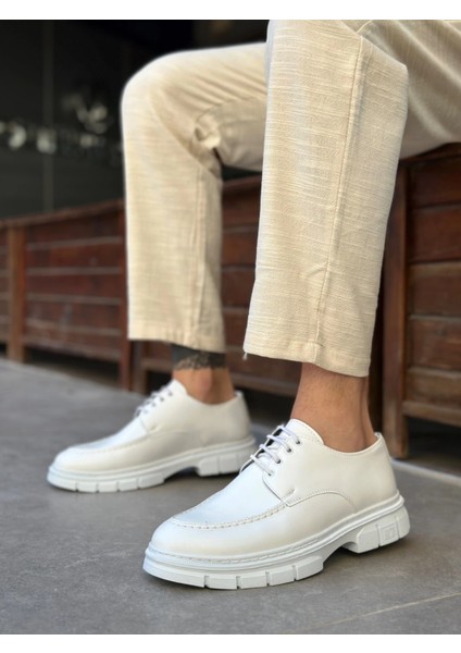 BA0237 Bağcıklı Rugan Klasik Yüksek Taban Beyaz Casual Erkek Ayakkabı fiyatları