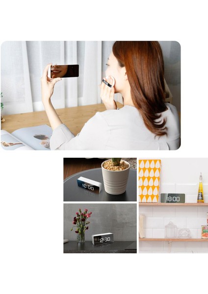 Dijital Çalar Saat Masa Çalar Saat Led Aynalı Çalar Saatler Sıcaklık Göstergesi (Yurt Dışından) modelleri