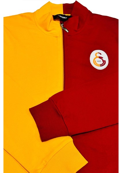 Orijinal Lisanslı Sarı Kırmızı Parçalı Hakim Yaka Sweat Bileklik Set Hediyelik Ahşap Kutulu