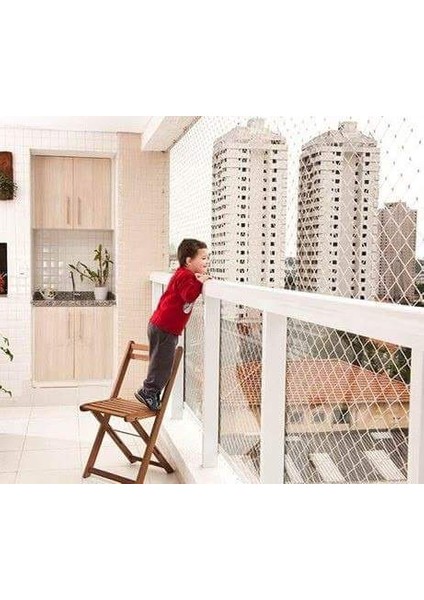 Balkon Filesi 2,5X3M Çocuk Güvenlik Filesi Çocuk Koruma Filesi Güvenlik Filesi Güvenlik Ağı (Göz Aralıkları 10 Cm)