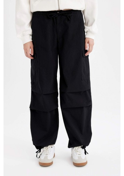 Coool Paraşüt Poplin Pantolon Basic Düz Cepli Beli Lastikli A6266AX24AU