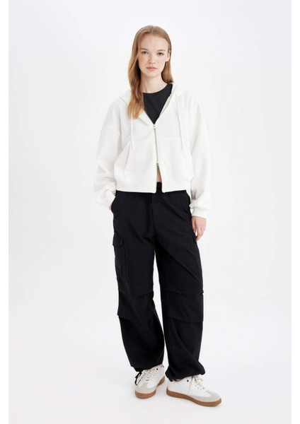 Coool Paraşüt Poplin Pantolon Basic Düz Cepli Beli Lastikli A6266AX24AU