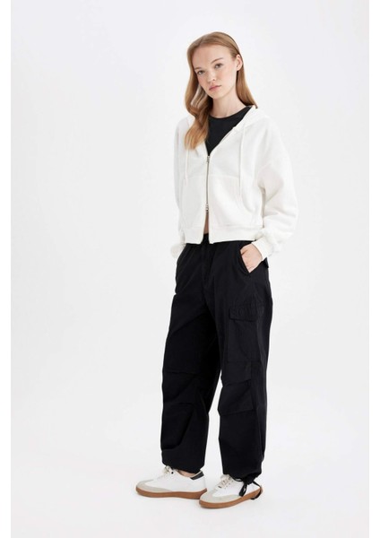 Coool Paraşüt Poplin Pantolon Basic Düz Cepli Beli Lastikli A6266AX24AU