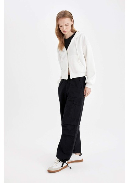 Coool Paraşüt Poplin Pantolon Basic Düz Cepli Beli Lastikli A6266AX24AU