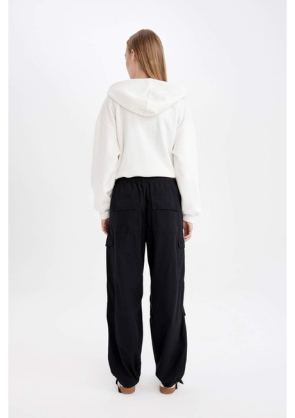 Coool Paraşüt Poplin Pantolon Basic Düz Cepli Beli Lastikli A6266AX24AU
