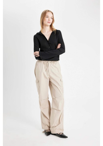 Coool Paraşüt Poplin Pantolon Basic Düz Cepli Beli Lastikli A6266AX24AU