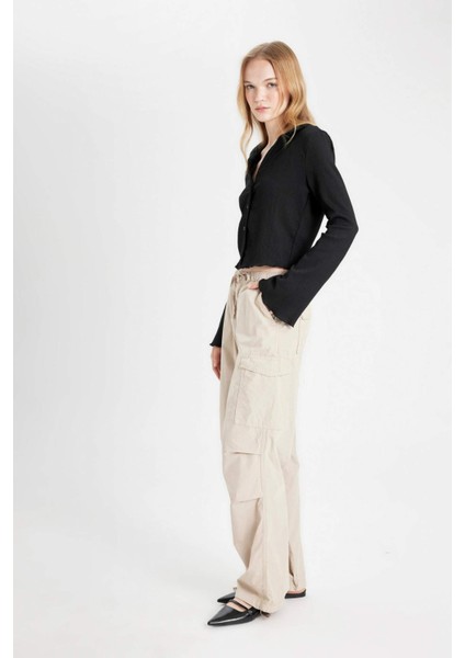 Coool Paraşüt Poplin Pantolon Basic Düz Cepli Beli Lastikli A6266AX24AU