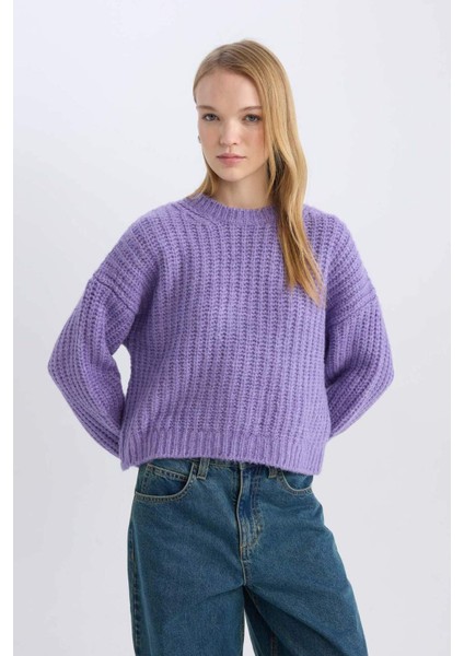 Coool Oversize Geniş Kalıp Bisiklet Yaka Triko Kazak V1811AZNS