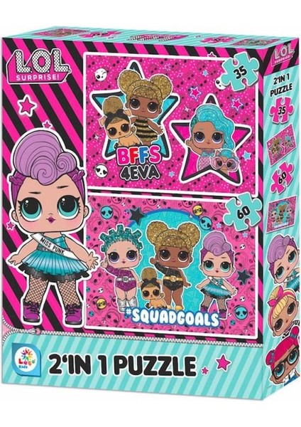 Bfs Nessiworld LOL7583 Laço Kids L.o.l. 2'li Puzzle / 35+60 Parça Puzzle