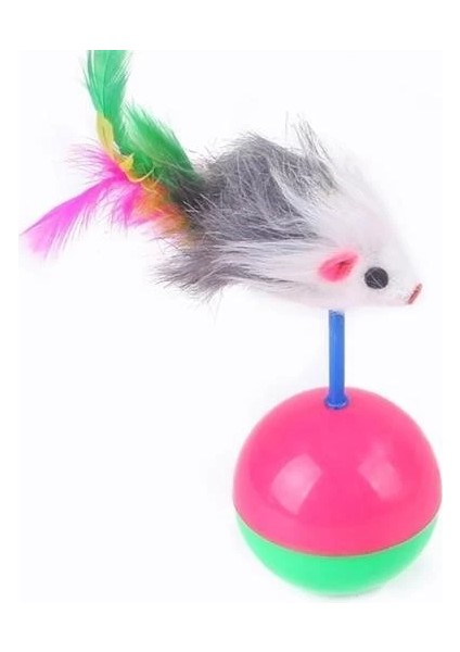 Bfs Kedi Oyun Topu Tüylü Fareli Hacı Yatmaz Eğitici Yavru Kedi Fare Kovalama Oyuncağı fırsatları