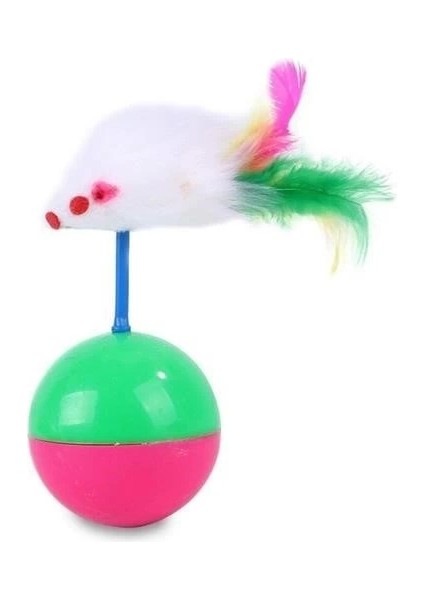 Bfs Kedi Oyun Topu Tüylü Fareli Hacı Yatmaz Eğitici Yavru Kedi Fare Kovalama Oyuncağı indirimleri