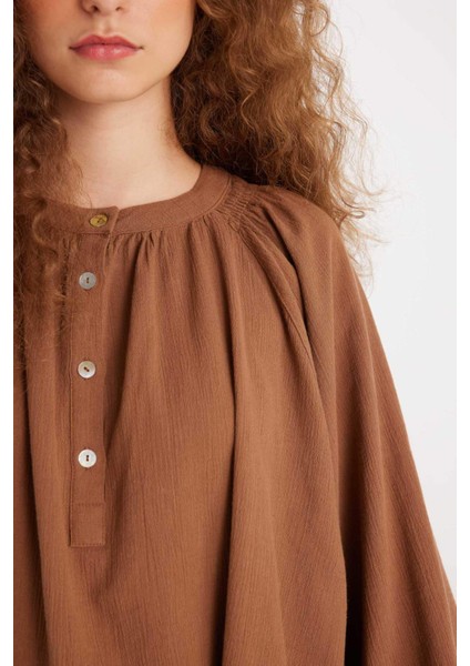 x Manuka Müslin Basic Uzun Kollu Tunik D4396AX24HS