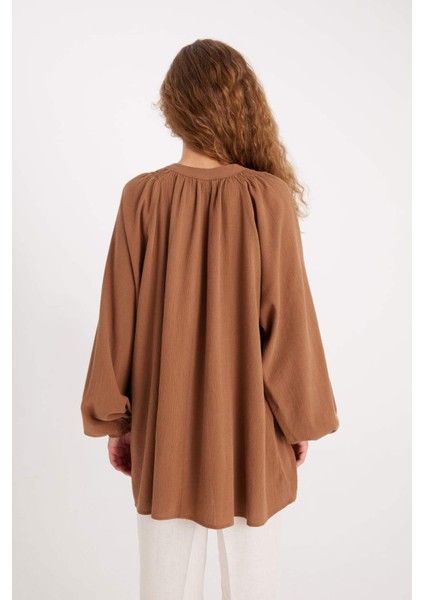 x Manuka Müslin Basic Uzun Kollu Tunik D4396AX24HS