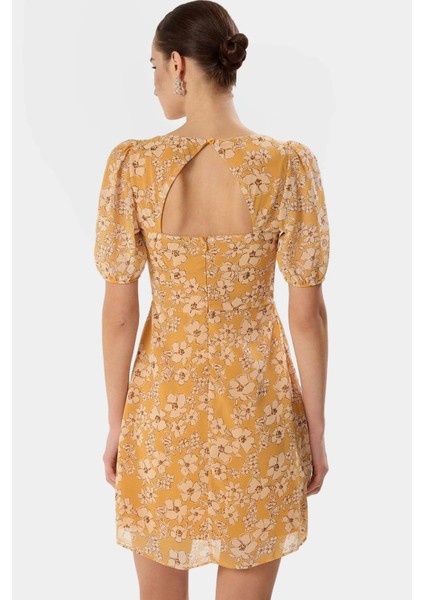 Şifon Mini Elbise Çiçek Desenli A Line Yazlık Kısa Kollu Yüksek Kalite Rahat ve Şık Modern Stil modelleri