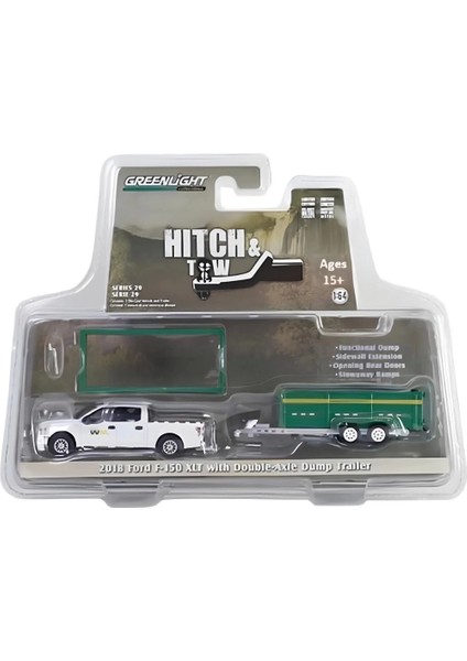 Bfs Greenlight 1/64 2018 Ford F-150 Xlt With Double-Axle Dump