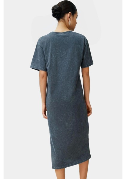 Rahat Kesim Midi Boy Örme Pamuklu T Shirt Elbise Günlük Kullanım Kaliteli Işçilik Premium Kalite modelleri