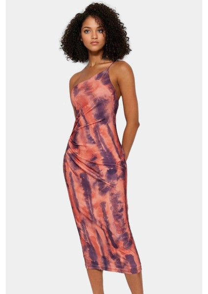 Şık Bodycon Midi Elbise Ince Askılı Polyester Kumaş Günlük ve Özel Günler Için Zarifane Tasarım fiyatları