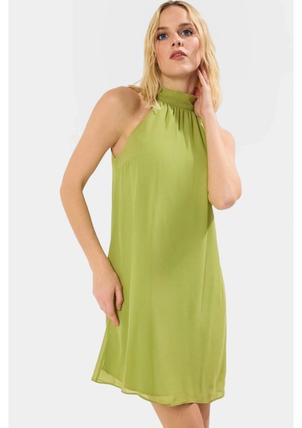 Şifon Astarlı Mini Elbise Günlük Kullanım Için Hafif Dokuma Uzun Ömürlü Dayanıklı Malzeme