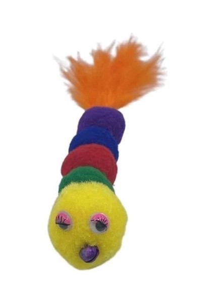 Bfs Yumuşacık Ipli Tırtıl Şeklinde Rengarenk Sevimli Evcil Hayvan Oyuncağı